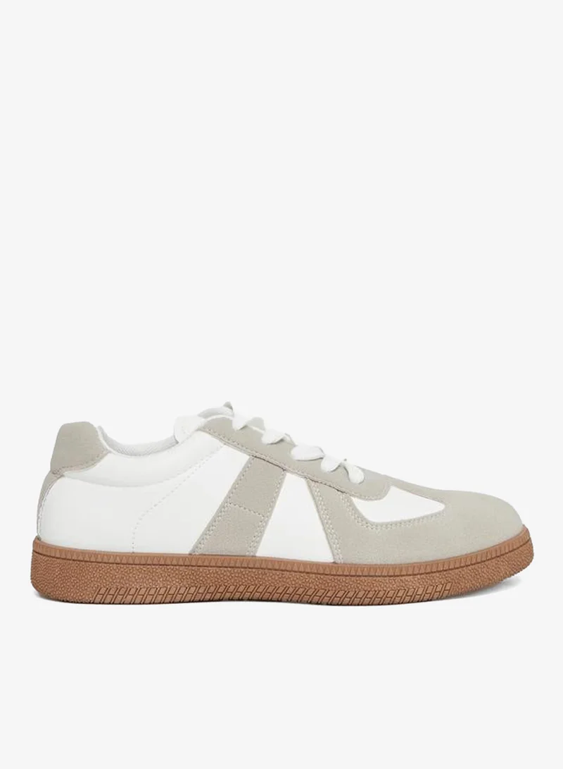 Styli Active Contrast Panel Lace Up Sneakers