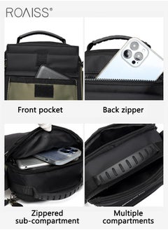 roaiss Men Outdoor Sling Bag Lightweight and Waterproof Crossbody Bag Perfect for Casual and Commuting with a Sleek Business Style  - Image 4