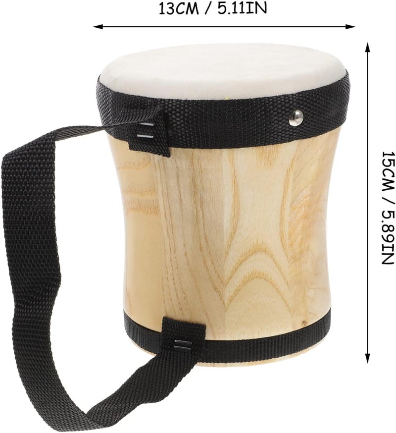 Vaguelly Kid Bongo Drum With Drum Stick Wood Percussion Musical Instrument for Kids Adults Beginners 13cm - Image 2