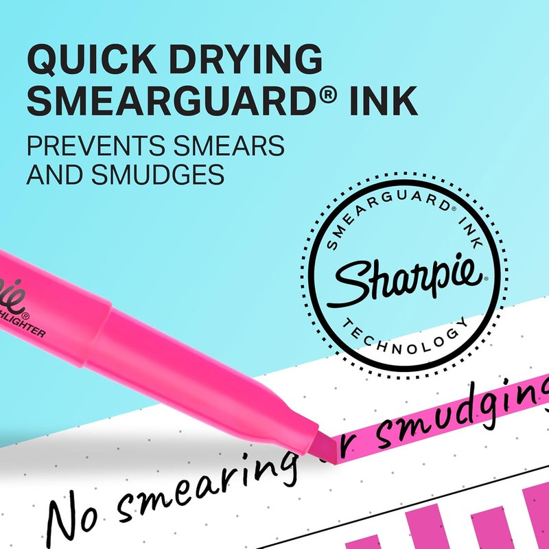 Sharpie Pocket Highlighters Narrow Chisel Tip Highlighter Marker Set Pack Of 36 In 6 Assorted Fluorescent And Pastel Highlighters Ideal For Office Teacher And School Supplies - Image 2