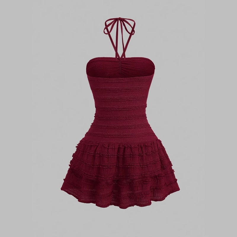 Irregular Tie Neck Summer Sweet Fresh Dress - Image 2