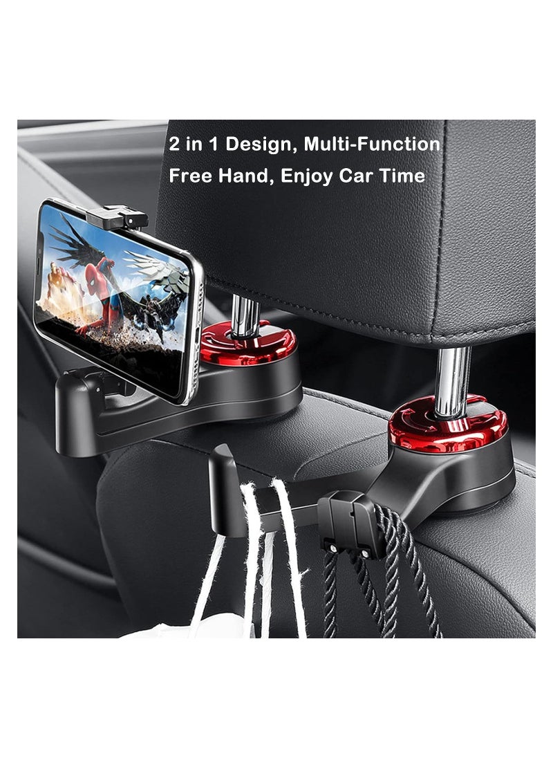 RATSAW 2 In 1 Car Hooks For Bags Car Bag Hook With Headrest Phone Holder 360 Degree Rotatable Car Headrest Hooks Heavy Duty Car Accessories Purse Hook  - Image 3