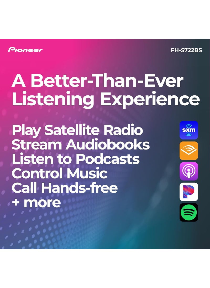 Pioneer Pioneer FHS722BS Double Din Bluetooth CD Receiver  Built in Bluetooth USBAUX Inputs Pioneer Smart Sync HandsFree Calling Enhanced Car Audio  - Image 5