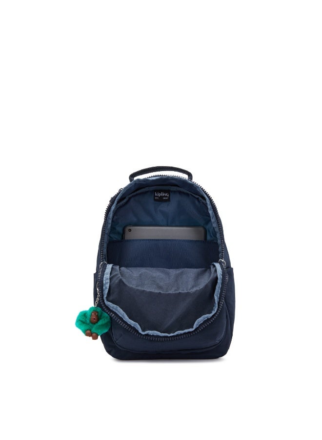 kipling Seoul S small Backpack with Tablet Compartment Blue Green Block - Image 3