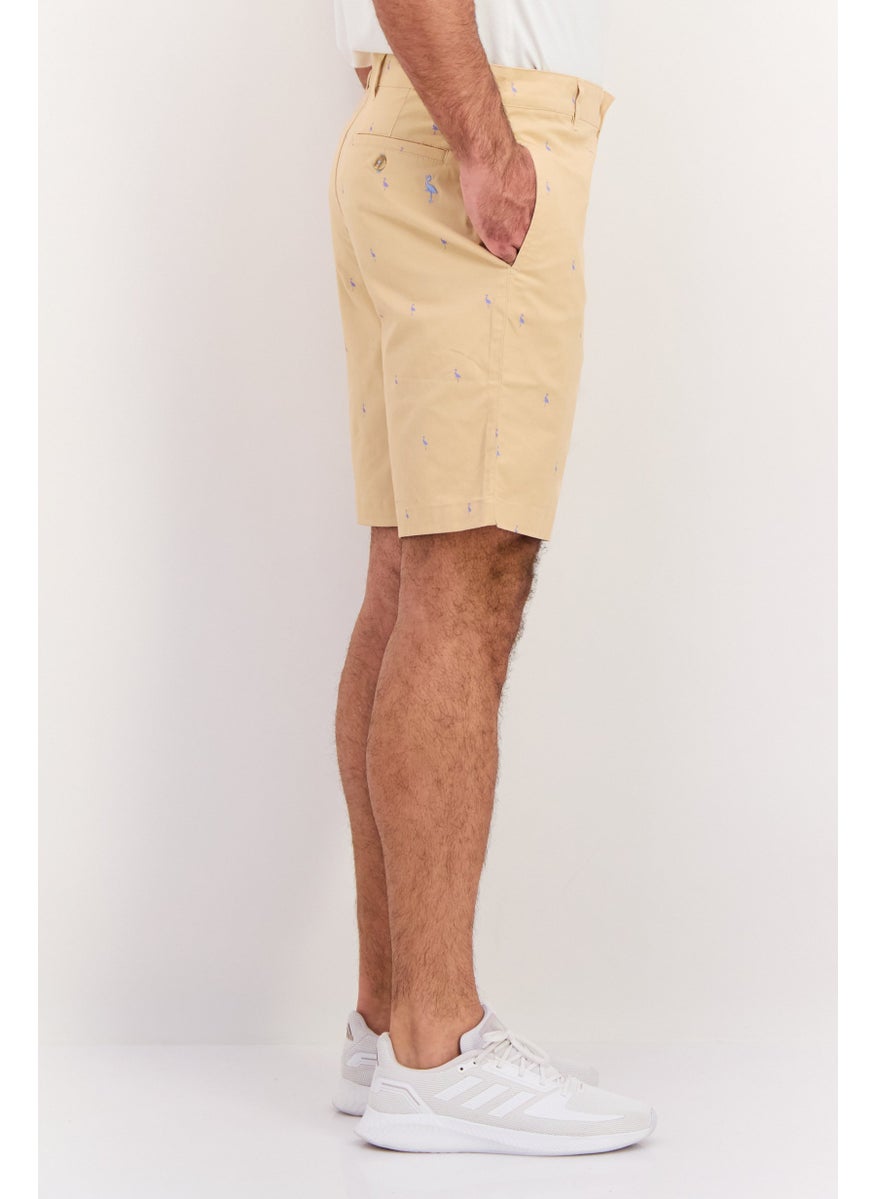 Tailorbyrd Men All Over Printed Chino Short, Beige  - Image 2