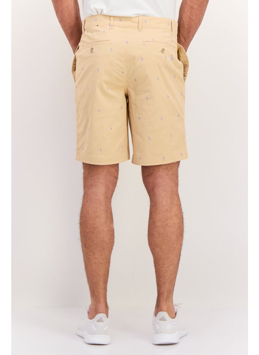 Tailorbyrd Men All Over Printed Chino Short, Beige  - Image 3