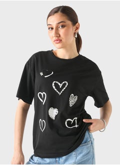 2Xtremz Embellished Crew Neck T-Shirt  - Image 1
