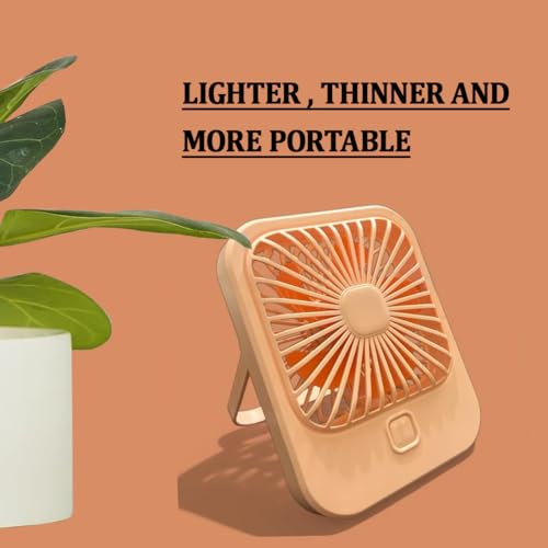 Litehom Small Desk Fan, 2000mAh Rechargeable Fan Battery Powered, 180°Foldable Portable Fan, 3 Speeds Adjustable USB Fan Silent Powerful for Home Office Travel Outdoor (GREEN) - Image 3