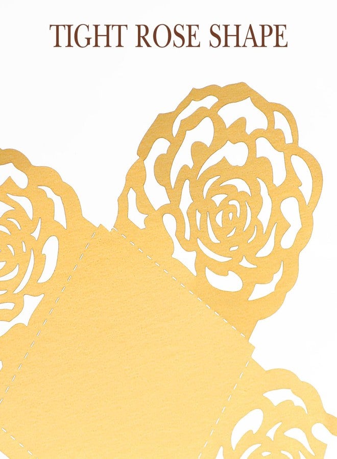 UKCOCO Hollow Rose Lace Paper Truffle Cups 100 Pcs Gold – Food-Safe Floral Design Non-Stick – for Brigadeiro Chocolate Desserts Birthday Wedding Shower Decor for Cupcake Baking Candy Packaging - Image 3