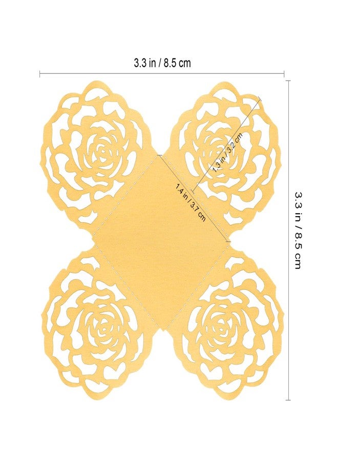 UKCOCO Hollow Rose Lace Paper Truffle Cups 100 Pcs Gold – Food-Safe Floral Design Non-Stick – for Brigadeiro Chocolate Desserts Birthday Wedding Shower Decor for Cupcake Baking Candy Packaging - Image 2