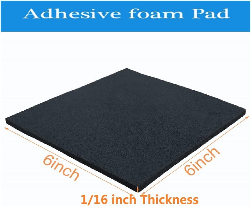 TYESMER Adhesive Foam Padding, 8 Pieces Neoprene Foam Anti Vibration Pads High Density Closed Cell Foam Sheet, Insulation Soundproofing Black (6" x 6" x 1/16", 8 Pcs) - Image 2