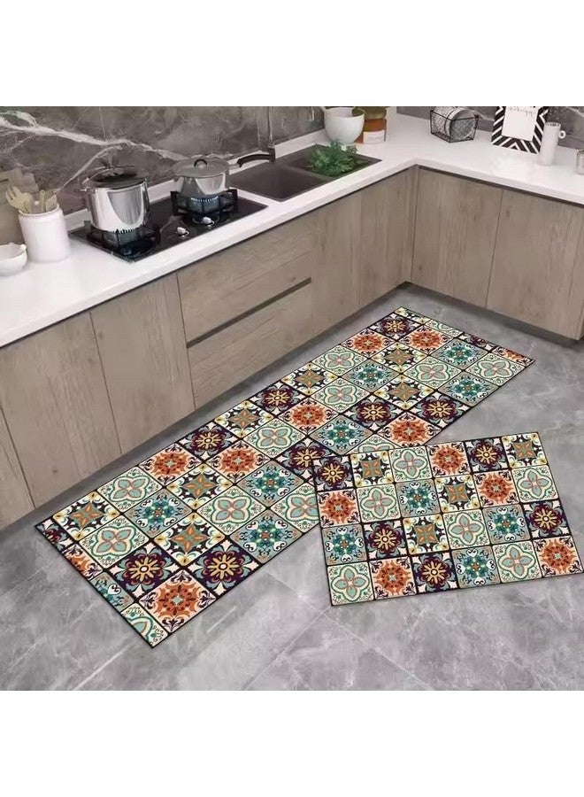 Home-Cloud حصائر مطبخ مطاطية HomeCloud للأرضية مجموعة من 2 قطعة| غير قابلة للانزلاق، سجادات ناعمة ماصة للمطبخ، وغرفة الغسيل، والممر| 120x40 سم، 40x60 سم| سمك 4 مم (بني_متعدد)  - Image 3