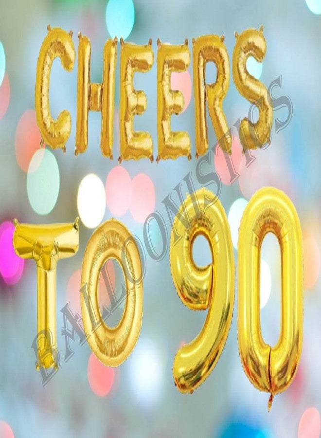Balloonistics Cheers to Ninety Foil Balloon Combo Number 90 Foil balloon for Birthday and Anniversary - Image 3