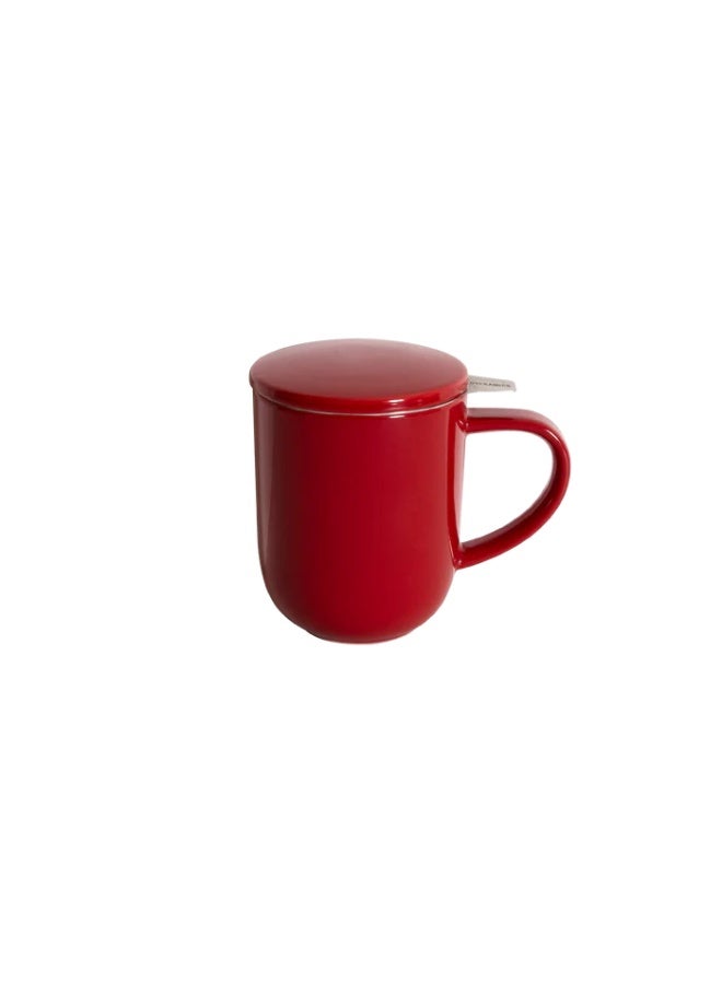 Loveramics Pro Tea 300ml Porcelain Mug With Stainless Steel Infuser And Lid Red