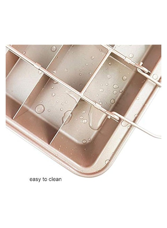 Green Tiger Non Stick Brownie Pans With Dividers, Bronze, 12 By 8 Inches, 7002 - Image 2