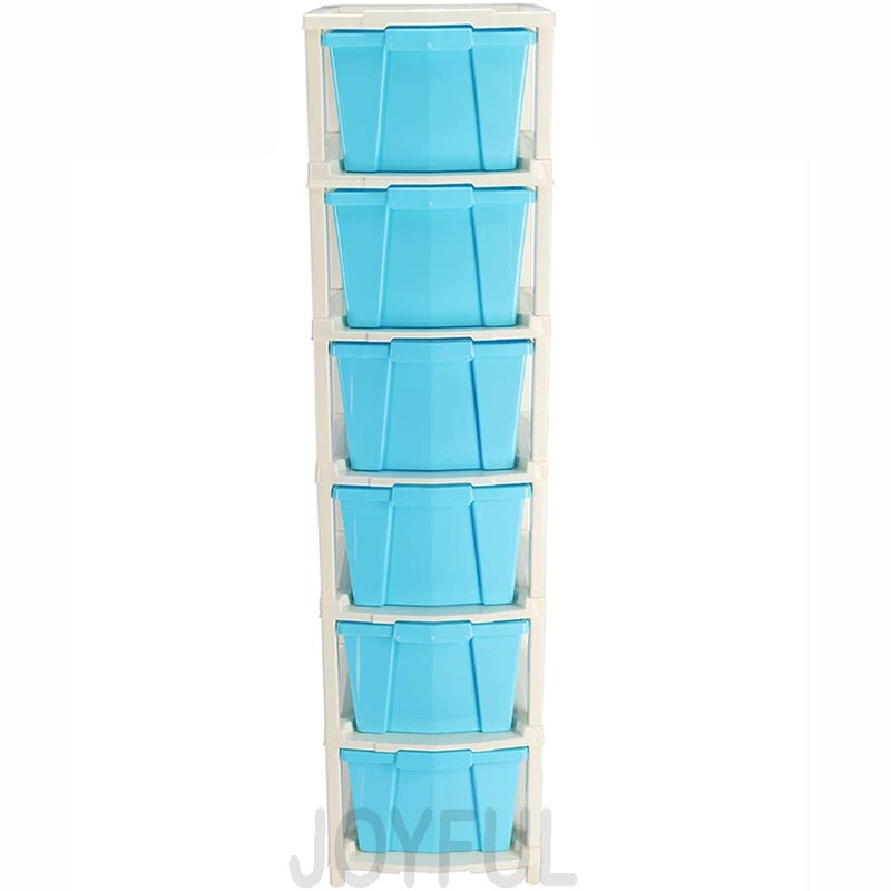 Joyful Studio 6 XlExtra large Modular Drawer Virgin Plastic for Home Office Parlor School Doctor Home and Kids Product Dimension when assembeled 30cmx36cmx118 cm Color Blue - Image 5