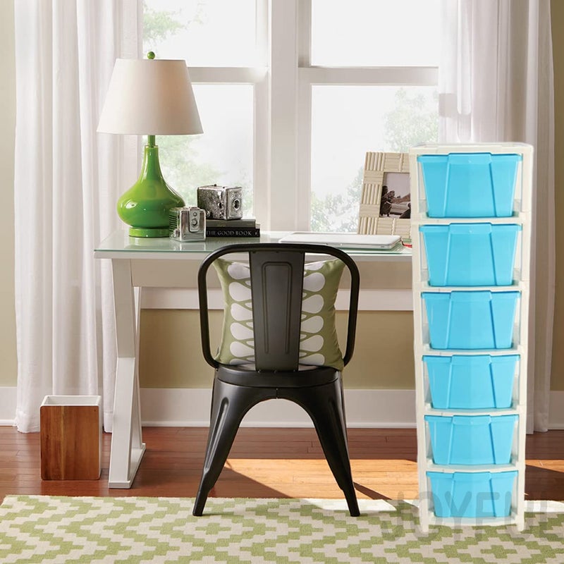 Joyful Studio 6 XlExtra large Modular Drawer Virgin Plastic for Home Office Parlor School Doctor Home and Kids Product Dimension when assembeled 30cmx36cmx118 cm Color Blue - Image 2