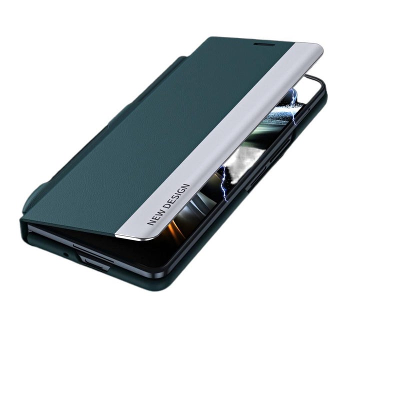 غطاء MagSafe بPC لـ Samsung Galaxy Z Fold 5 مع حامل قائم ومغناطيس قوي مع مقاوم للصدمات مع حماية من السقوط باللون أزرق مغناطيسي بوظيفة حامل للمدرسة للهدايا للطاولة - Image 3