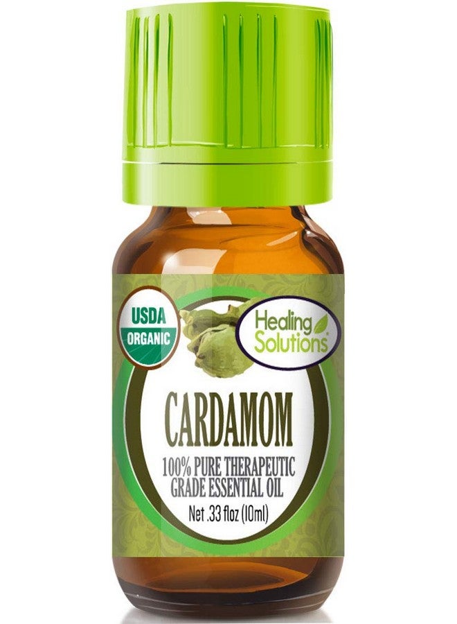 Healing Solutions Oils 0.33 Oz Cardamom Essential Oil Organic, Pure, Undiluted Cardamom Oil For Hair Diffuser Skin 10Ml - Image 1