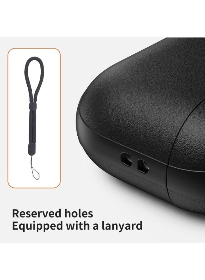 AirPods Pro 3 Case: Soft PU Leather AirPod Pro 3 Case with Lanyard - Shock-Proof Protective TPU Cover (Dark blue) - Image 5