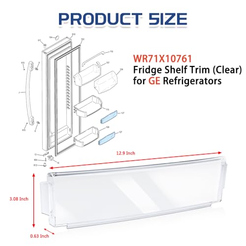 KOZHOM [Upgraded] WR71X10761 Fridge Shelf Trim (Clear) for GE Refrigerators, Door Shelf Insert Module Replacement Part, Replaces WR71X10289, AP4327432 - Image 2