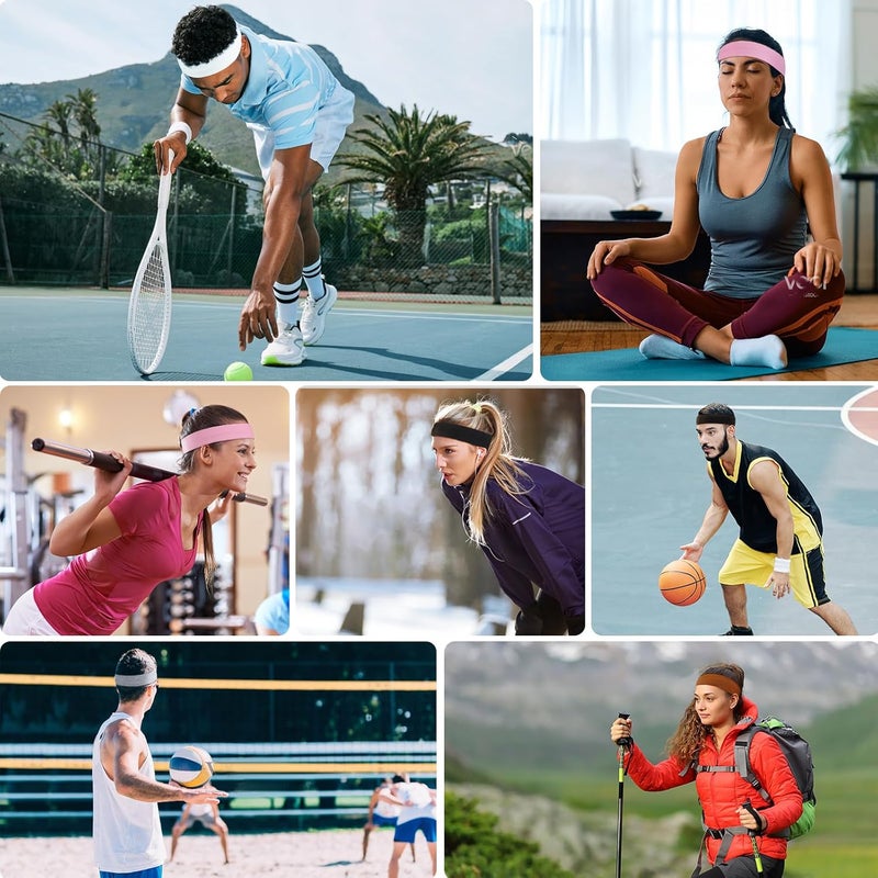 Tyfthui 8 Pack Headbands for Women, Elastic Soft Hair Bands Non Slip Women's Fashion Headbands for Daily Workout Yoga Running - Image 4