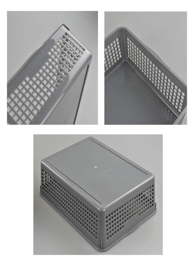 Nicesh A4 Size Plastic Basket, Desktop File Storage Organization Tray, Set of 6 (Grey) - Image 3