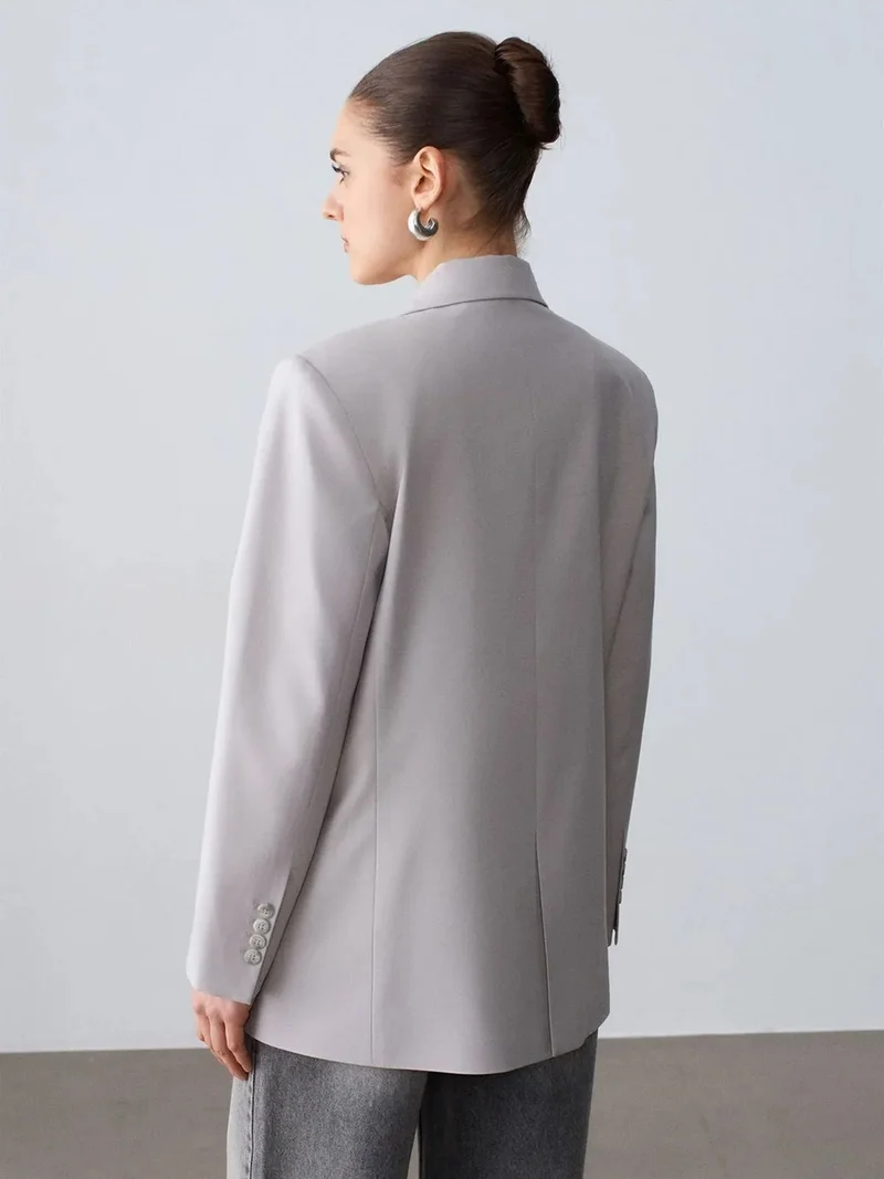 Dilvin Dilvin Long Crepe Blazer Jacket