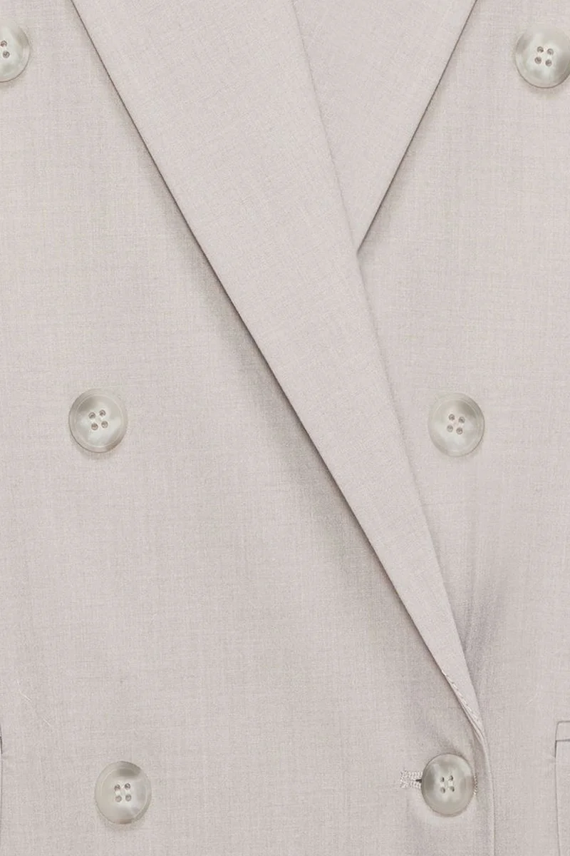 Dilvin Light Grey DILVIN Long Crepe Blazer Jacket for Women | Best Price UAE