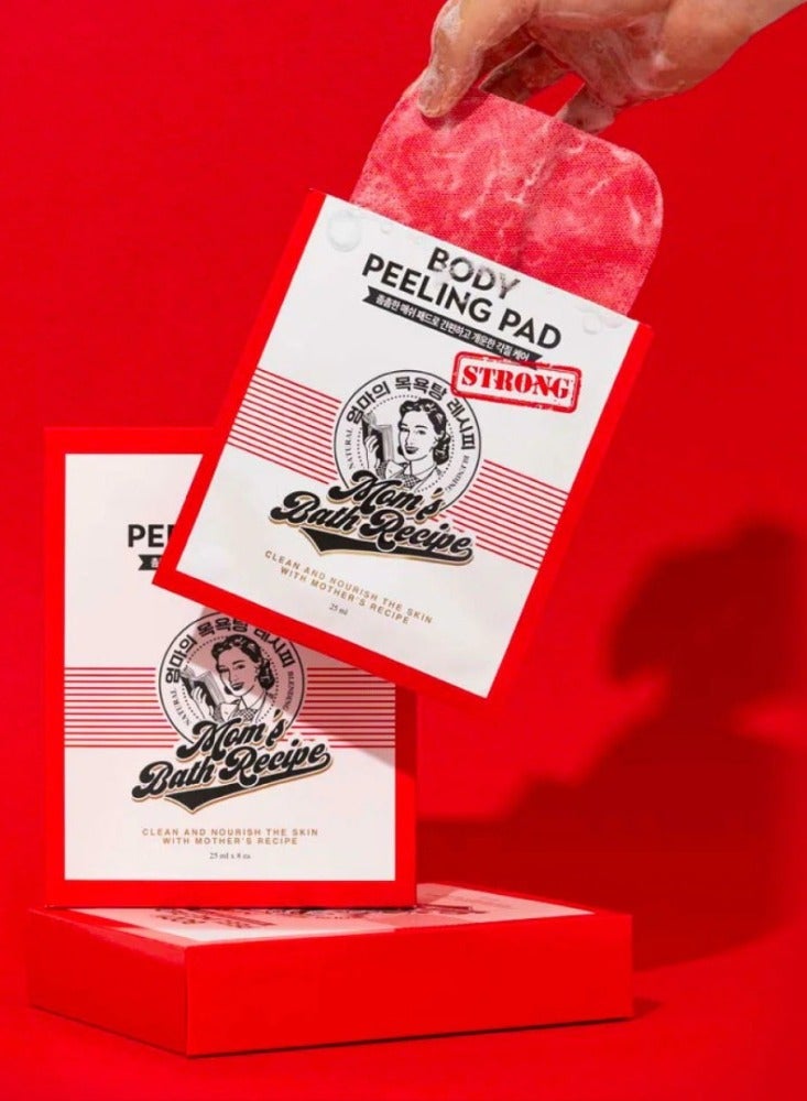 Moms Bath Recipe 8-Piece Body Peeling Pad Trouble Care Clean And Nourish The Skin With Mother's Recipe 25 ml Korean loofah Red - Image 2