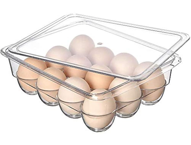 Inditradition Acrylic Egg Storage Box for 12 Eggs | Unbreakable, BPA Free, Food-Grade (Transparent) - Image 1