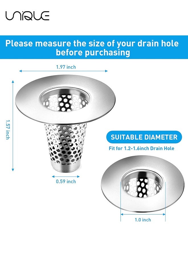 Unique 2PCS Bathroom Sink Drain Strainers, 1" Small Conical Premium Stainless Steel Porous Hair Catcher, Drainer Filter, Fit for 1.20"-1.60", Depth Than 1.60" Drain Hole  - Image 2