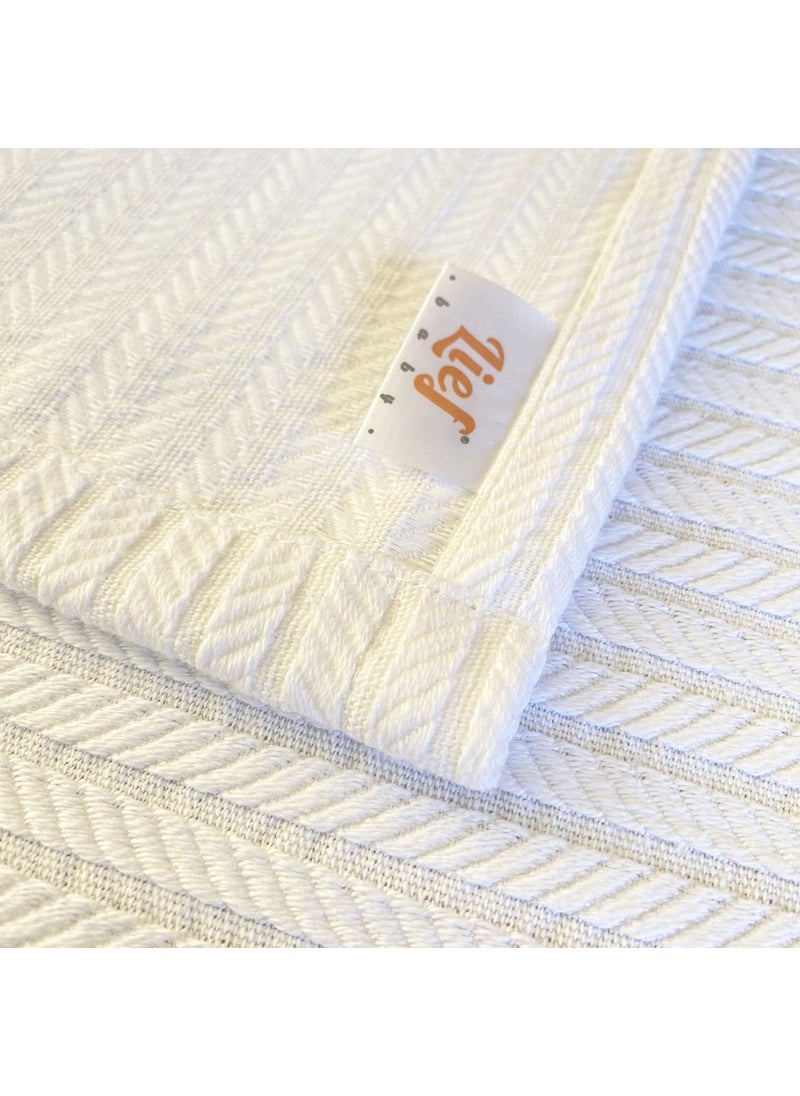 Lief Home Knitted Pattern 100% Cotton Baby Pique Blanket 100X110  - Image 3