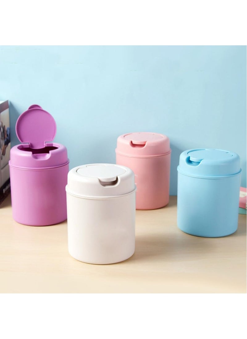 Clean Living Mini Desk Trash Can with Lid, Small Desktop Countertop Waste Basket Garbage Bin for Office Bathroom Vanity, Tabletop or Coffee Table Kitchen Storage (Purple)  - Image 3