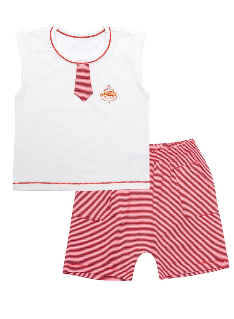 Little Boy Ting Sailor Short Sleeve T Shirt Tops Infant Stretch Shorts Set