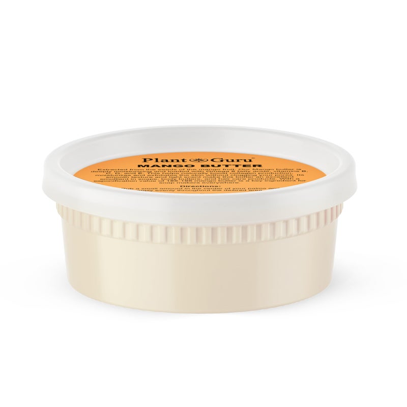 Plant Guru Raw Mango Butter 8 oz. - 100% Pure Natural Unrefined - Great for Skin, Body and Hair Growth. DIY Soap Making, Body Butter, Lotions and Creams. - Image 1