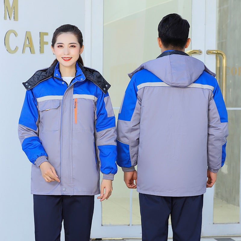 Winter Mid-Length Polyester Cotton Thickened Detachable Cold-Proof Cotton-Padded Clothes Cold Storage Auto Repair Worker Property Labor Protection Clothes Workwear Cotton-Padded Clothes - Image 4