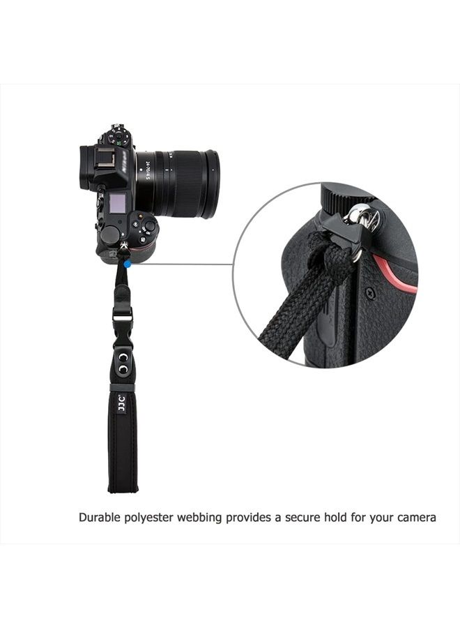 JJC Soft Camera Hand Strap Wrist Strap for Canon Rebel T7 T6 T8i SL3 90D EOS R R10 RP M50 M6 Nikon D3500 D5600 D750 Z5 Z6 Z7 Z50 Z30 Sony ZV-E1 A6000 A6100 A6400 A7 A7S Fuji X-T5 X-T4 X-T30 X-E4 &More - Image 5