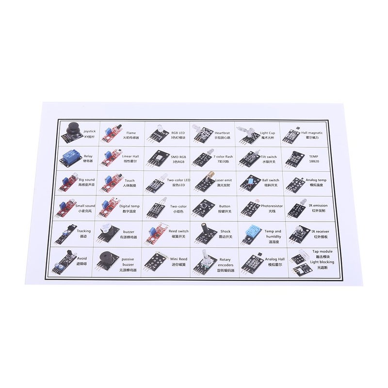 37 In 1 Sensor Modules Starter Kit For Arduino MCU Learning With Protective Case - Image 5