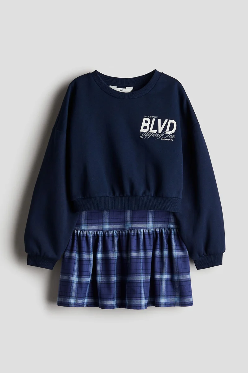 اتش اند ام 2-Piece Sweatshirt And Skirt Set