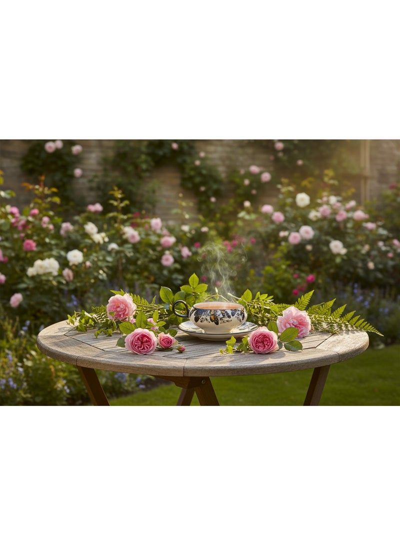 AKDC Elegant White Ceramic Cup & Saucer Set with Artistic Black Butterfly Design, Decorative Drinkware 200ml - Image 3