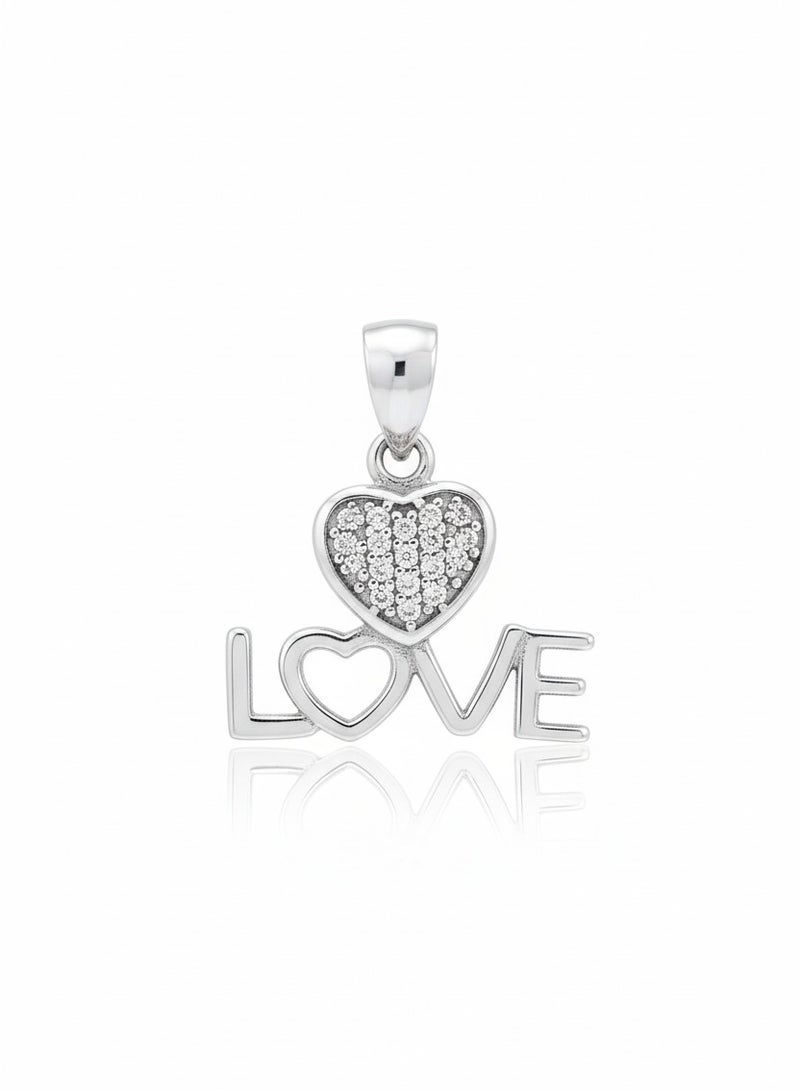 Women Sterling silver 925 Love pendant with Zirconium - Image 1