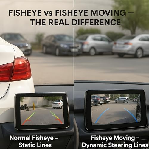 ModishOmbre Modorwy AHD Fisheye Reverse Parking Camera | 170° Wide Angle | Dynamic Moving Guidelines | IP68 Waterproof Night Vision Parking Assist | Universal for All Car, Bus & Truck | Android Stereo Compatible - Image 5