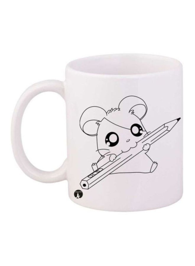 RYN The Anime Hamtaro Printed Mug White/Black