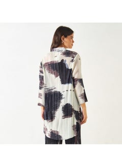 2Xtremz 2Xtremz Printed High-Low Top with Collar and 3/4 Sleeves  - Image 2