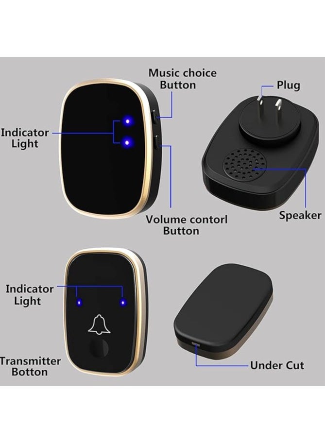Generic - Wireless Doorbell Chime - 300 Meters Long Range Wireless Doorbell Waterproof Outdoor Home Intelligent Door Bell Chime - Image 1