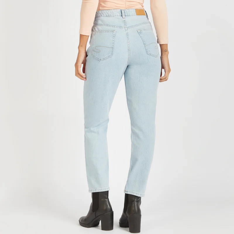 Lee Cooper Lee Cooper Mid-Rise Jeans with Pockets and Button Closure
