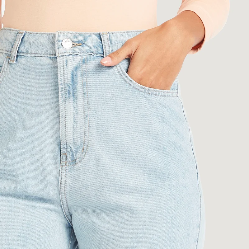 Lee Cooper Lee Cooper Mid-Rise Jeans with Pockets and Button Closure