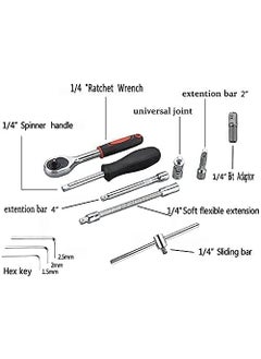 Nexllent 46 In 1 Pcs Tool Kit Screwdriver and Socket SetHand Tool Kit Wrench Set Multi Purpose Combination Tool Case Precision Socket SetBike Tool Kit Set All Bike Car Tool Kit Set Multicolour  - Image 5