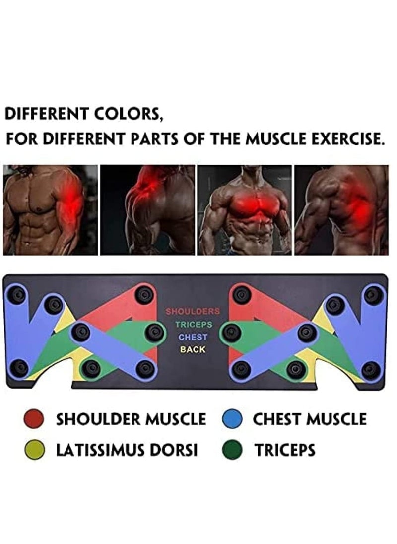 plastic Push Up Board Multifunctional Colour Coded Foldable Push up